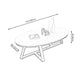 Modern Style Grey/black/white Oval Coffee Table with Crossed Legs Base