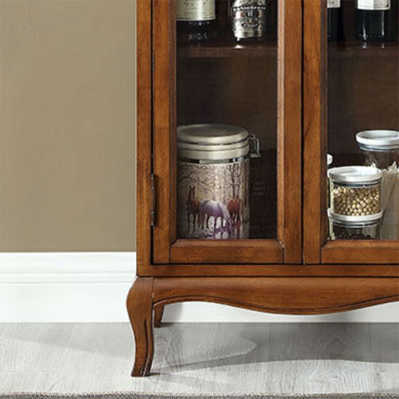 Mident secolo moderno moderno armadio per esposizioni in legno in gomma con porte per sala da pranzo