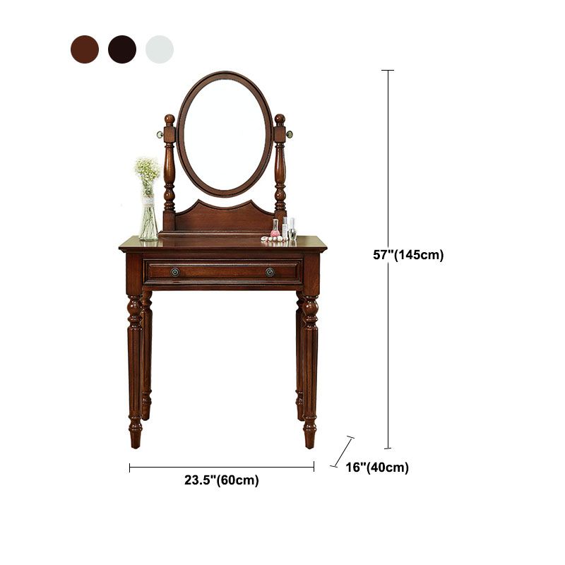 Solid Wood Vanity Makeup Table Set Traditional 1 Drawer Dressing Table