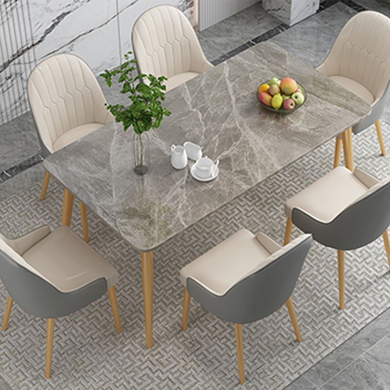 Modern 4 Legs Dining Table Stone Table for Dining Room Kitchen Clearhalo 'Dining Tables & Seating' 'Dining Tables' 'dining_table' 'furn' 'furn_dining_table' 'Furniture' 'Kitchen & Dining Furniture' 1200x1200_9111c8f7-4ea7-4bad-aa8e-1204c37bc984