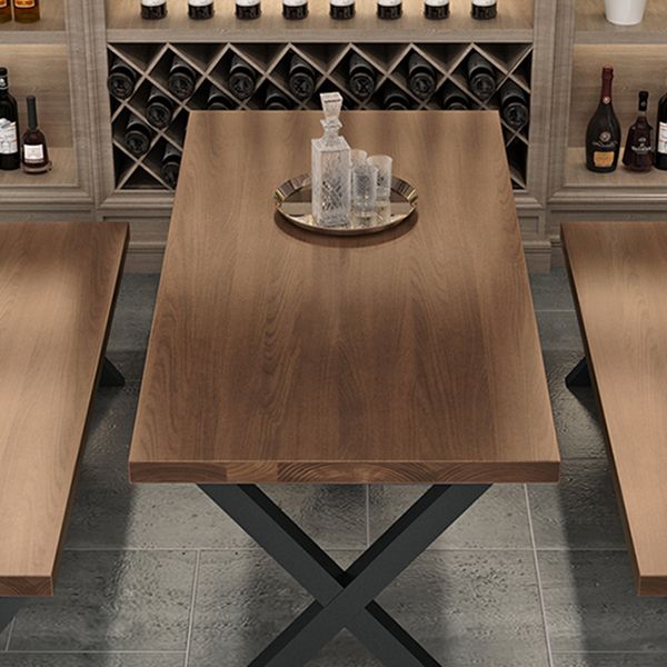 Industrial 1/3/4/5 Pieces Dining Set Rectangle Pine Wood Dining Table for Dining Room Clearhalo 'Dining Room Sets' 'Dining Tables & Seating' 'dining_room_set' 'furn' 'furn_dining_room_set' 'Furniture' 'Kitchen & Dining Furniture' 1200x1200_91127c97-716a-4335-89d2-f9d9c5d9b558