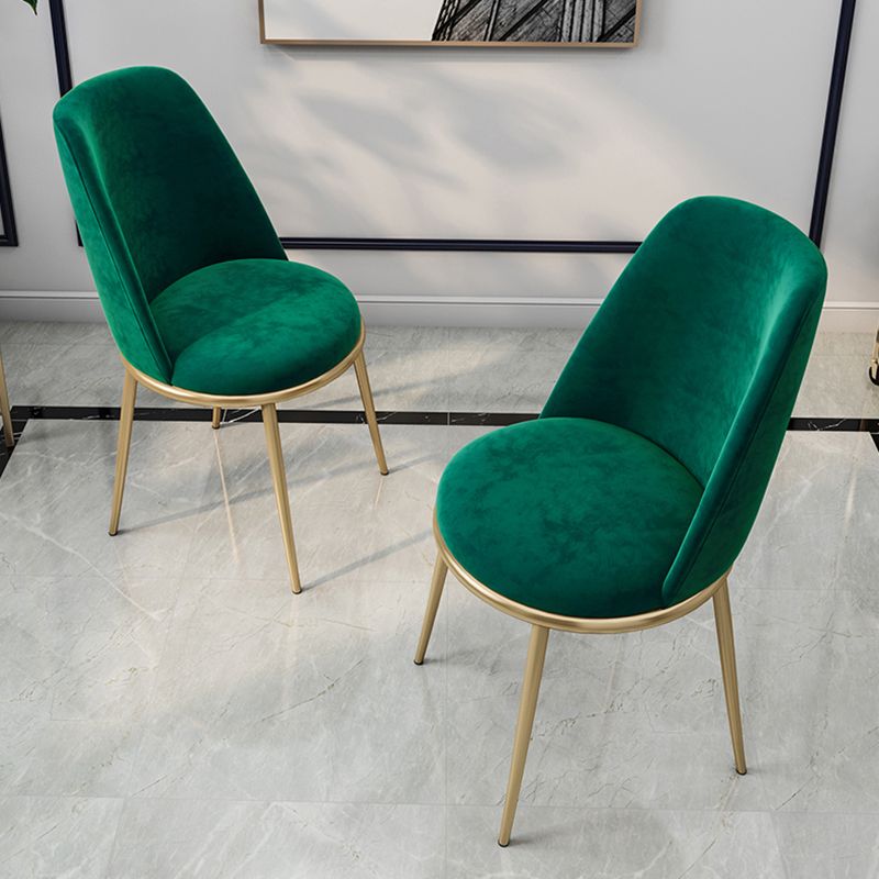 Armless Dining Chairs Glam Style Velvet Side Chairs for Dining Room Clearhalo 'Dining Chairs' 'Dining Tables & Seating' 'dining_chair' 'furn' 'furn_dining_chair' 'Furniture' 'furniture_dining_chair' 'Kitchen & Dining Furniture' 1200x1200_9112ddd0-376c-4156-9b40-a77e72570a05