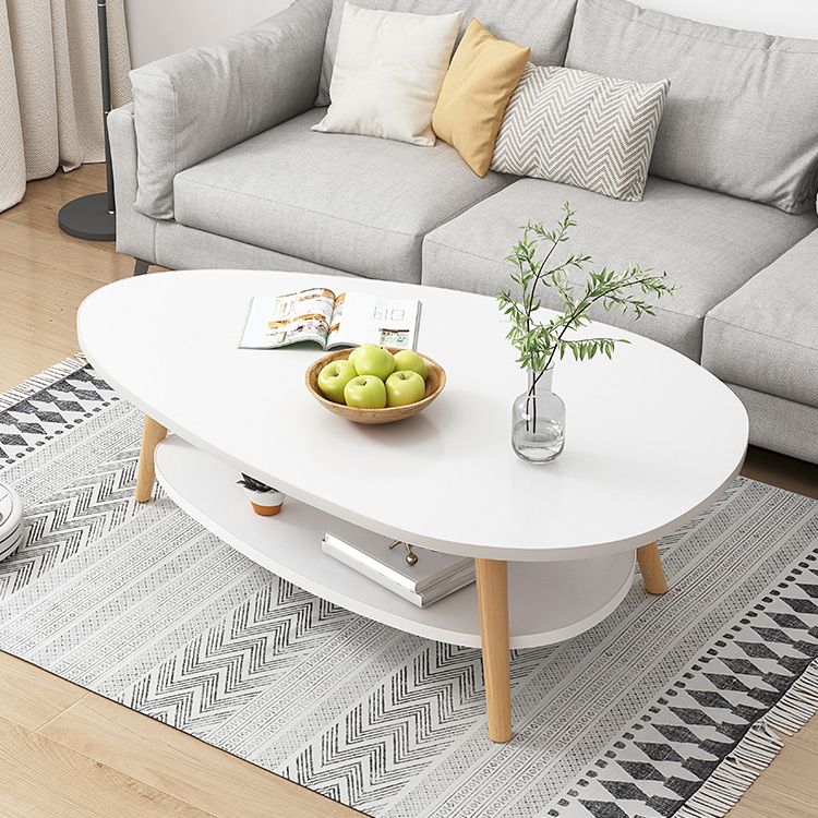 Minimalistic Single Coffee Table Wood Contemporary Cocktail Table with Shelf Clearhalo 'Coffee & Accent Tables' 'Coffee Tables' 'coffee_tables' 'furn' 'furn_coffee_tables' 'Furniture' 'Living Room Furniture' 1200x1200_91138512-e382-450d-8274-ec33bf3c404b
