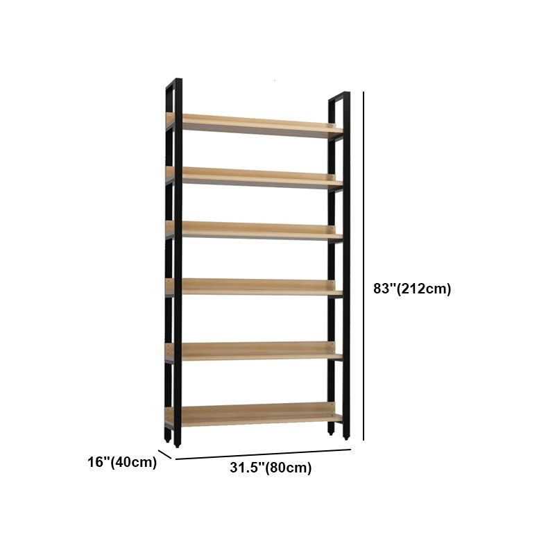 Vertical Industrial Etagere Bookshelf Steel Frame Solid Wood Shelf Bookshelf Clearhalo 'Bookcases' 'furn' 'furn_bookcases' 'Furniture' 'furniture_bookcases' 'kitchen' 'kitchen_bookcases' 'Living Room Furniture' 'Office Furniture' 1200x1200_91138cd8-e93d-4978-947a-ddbdd02576fb