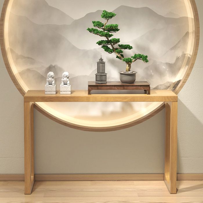 Solid Wood Console Table 33.46" Tall 1-shelf Accent Table with Sled Base Clearhalo 'Console Tables' 'console_tables' 'Entry & Mudroom Furniture' 'furn' 'furn_console_tables' 'Furniture' 1200x1200_911428c3-b31e-417f-a8c8-b89d6b681354