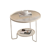 Tropical Round Frame Cocktail Table Glass Top Coffee Table Set
