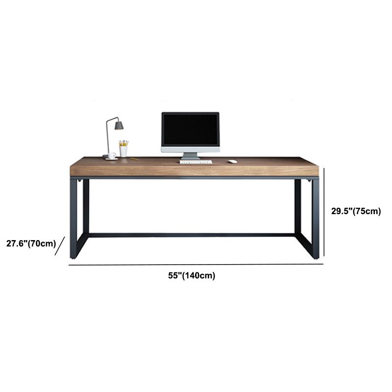 Industrial Metal Sled Office Desk Brown Home Writing Desk with Metal Legs Clearhalo 'furn' 'furn_office_desk' 'Furniture' 'Office Desks' 'Office Furniture' 'office_desk' 1200x1200_91166d03-5e37-4f68-a09c-3754cb7ad4da