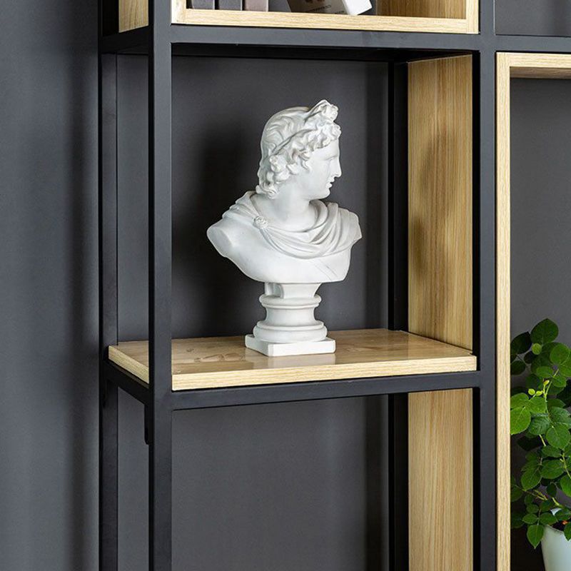 9.8" W Contemporary Geometric Bookshelf Open Back Metal Bookcase