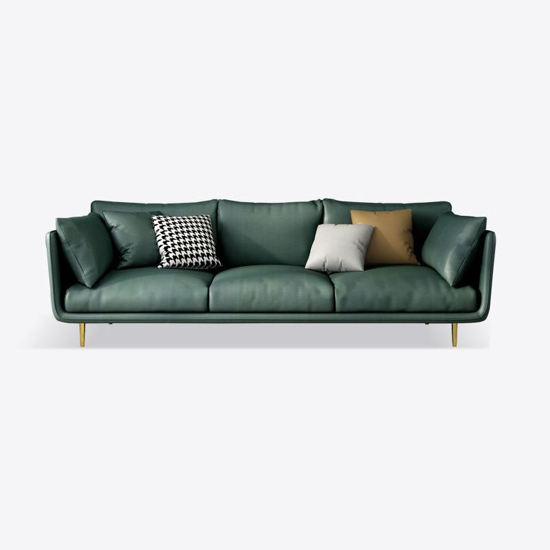 Imitated Leather Upholstered Sofa with Latex Seat Padding on Pillow Back Clearhalo 'furn' 'furn_sofas' 'Furniture' 'furniture_sofas' 'kitchen' 'kitchen_sofas' 'Living Room Furniture' 'Sofa' 'sofas' 1200x1200_91167830-9412-4081-ae2d-cc3c0c6c9707