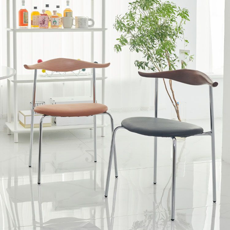 Modern Metal Dining Armless Chair Faux Leather Dining Side Chair for Restaurant Use Clearhalo ' kitchen&dining_furn' 'Dining Chairs' 'Dining Tables & Seating' 'dining_chair' 'furn' 'furn_dining_chair' 'Furniture' 'furniture_dining_chair' 'Kitchen & Dining Furniture' 'kitchen' 1200x1200_91167c73-d66d-4d26-b52c-ee4d1441995e