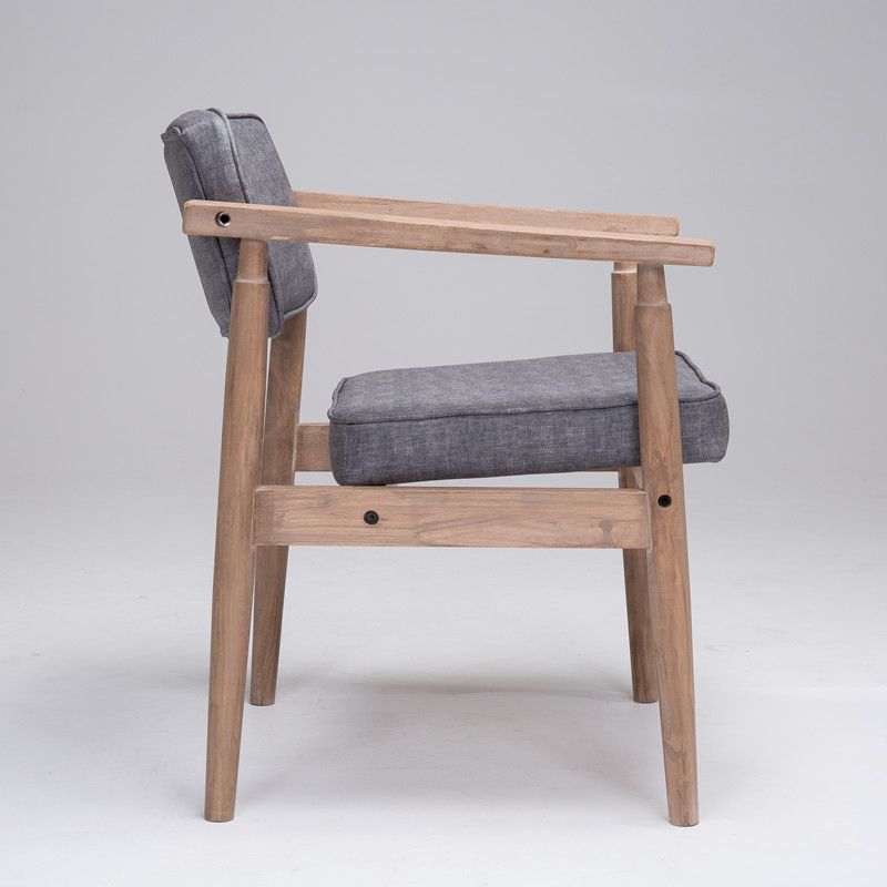 Country Style Indoor Arm Chair Open Back Wood Upholstered Dining Room Chair Clearhalo ' kitchen&dining_furn' 'Dining Chairs' 'Dining Tables & Seating' 'dining_chair' 'furn' 'furn_dining_chair' 'Furniture' 'furniture_dining_chair' 'Kitchen & Dining Furniture' 'kitchen' 1200x1200_91168f46-ef82-445f-af6a-be56a0988228