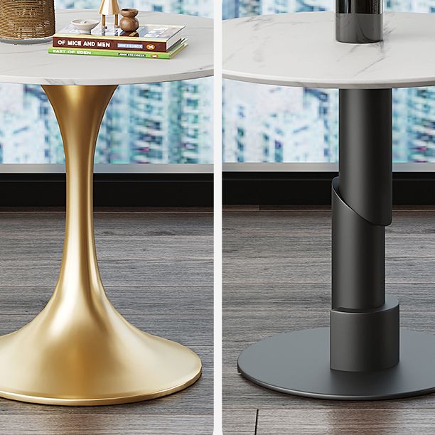 Modern Style Round Dining Table Sintered Stone Table with Tulip Base Clearhalo 'Dining Tables & Seating' 'Dining Tables' 'dining_table' 'furn' 'furn_dining_table' 'Furniture' 'Kitchen & Dining Furniture' 1200x1200_9116daf5-0e91-432f-84b5-a2005eb64f68