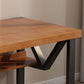 Wooden Rectangular Office Desk Brown Home Writing Desk with Shelf with Metal Legs