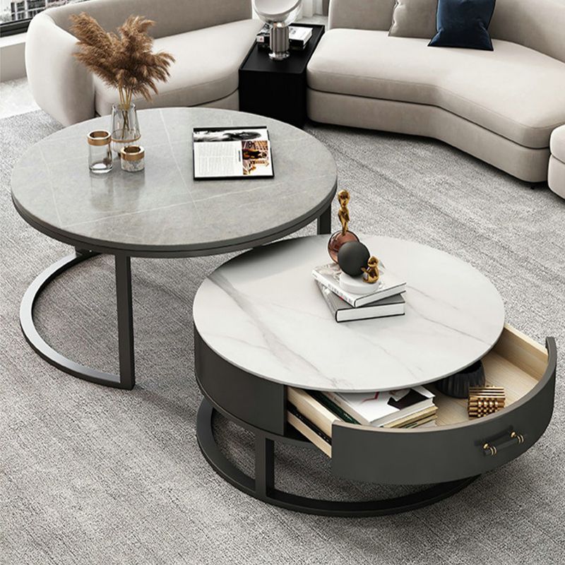 Frame Coffee Table Set Slate Cocktail Table with Storage Drawers Clearhalo 'Coffee & Accent Tables' 'Coffee Tables' 'coffee_tables' 'furn' 'furn_coffee_tables' 'Furniture' 'Living Room Furniture' 1200x1200_911757d4-d193-4aeb-a9fa-36abcbdbbe1b