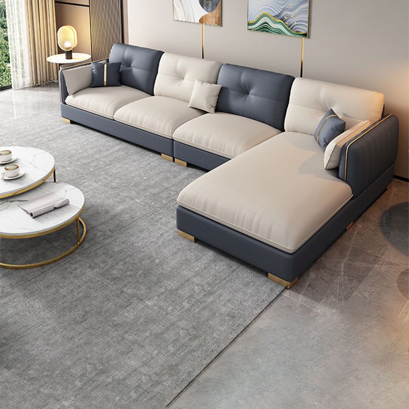 30,7 "H divano e chaise di braccio quadrato in fico scandinavo per soggiorno