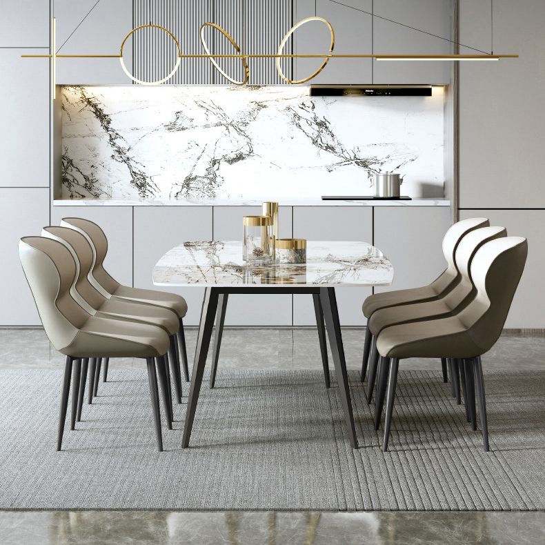 Tavolo da pranzo a base di rettangolo contemporanea con 4 gambe