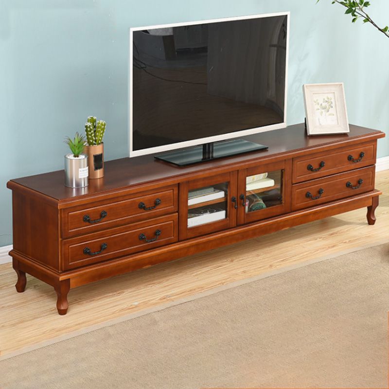 Traditional Wood TV Console Enclosed Storage TV Media Stand with Doors for Living Room Clearhalo 'furn' 'furn_tv_stands_entertainment_centers' 'Furniture' 'Living Room Furniture' 'TV Stands & Entertainment Centers' 'TV Stands & Media Storage Furniture' 'tv_stands_entertainment_centers' 1200x1200_91197b86-cc6d-4bd3-b233-05b4353408d9
