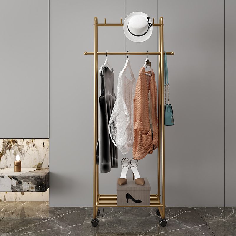 Hermosa estante de almacenamiento de diseñadores de estanterías de reverso de metal con castores