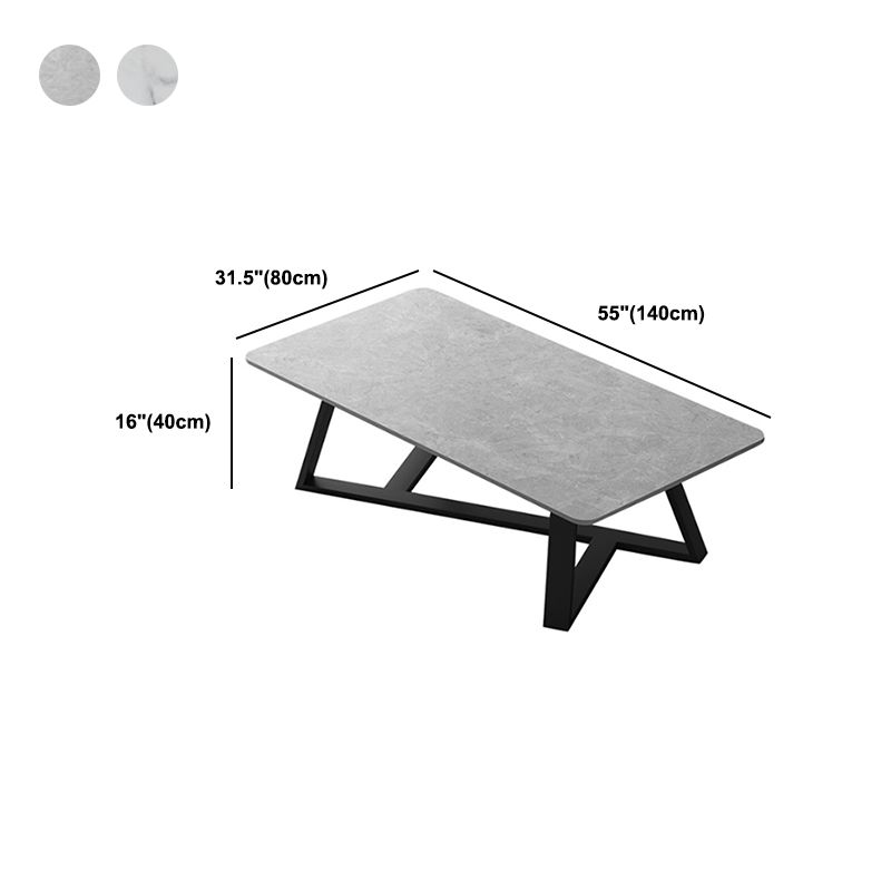 Tavolino rettangolare in ardesia tavolino in metallo tavolo da cocktail in bianco e grigio