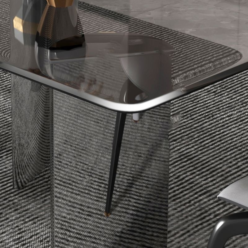 Cocina 1/2/3/5 PCS Juego de comedor con mesa de copa de vidrio y sillas grises