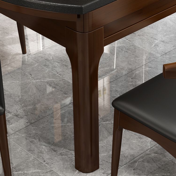 Mesa de comedor de cocina contemporánea, mesa de comedor extensible de madera maciza con 4 patas
