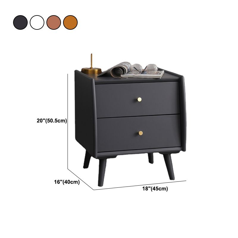 Table de nuit moderne 2 tiroirs table de nuit en bois massif, 20 "de haut