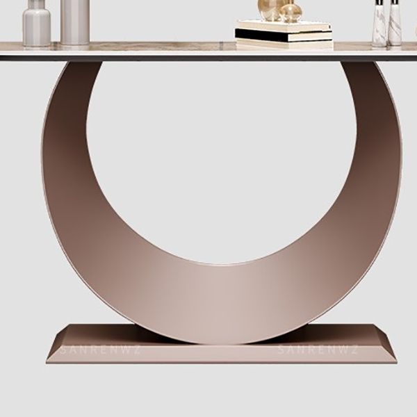 Media de la mesa contemporánea Table de piedra White/Black/Black/Pink Console Table