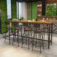 Solid Wood Bar Table Black Trestle Base Dining Table for Kitchen Living Room Clearhalo 'Bar Furniture' 'Bar Tables' 'bar_tables' 'furn' 'furn_bar_tables' 'Furniture' 'Kitchen & Dining Furniture' 1200x1200_911dbb1d-7947-45c2-adc8-c4cd973ddb02