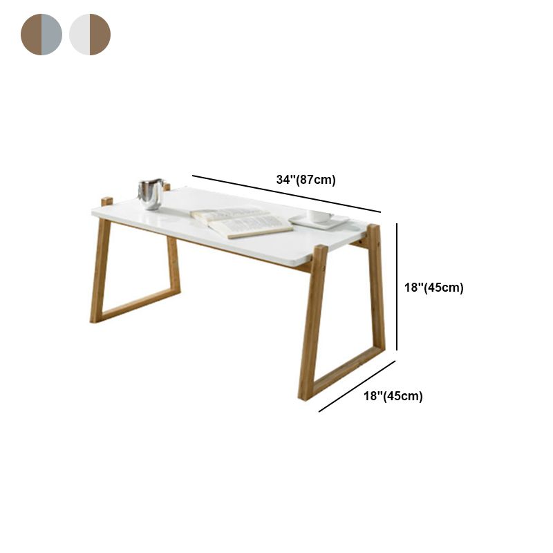 12.5"/17.7"Tall Sled Base Rectangular Wooden Top Coffee Table