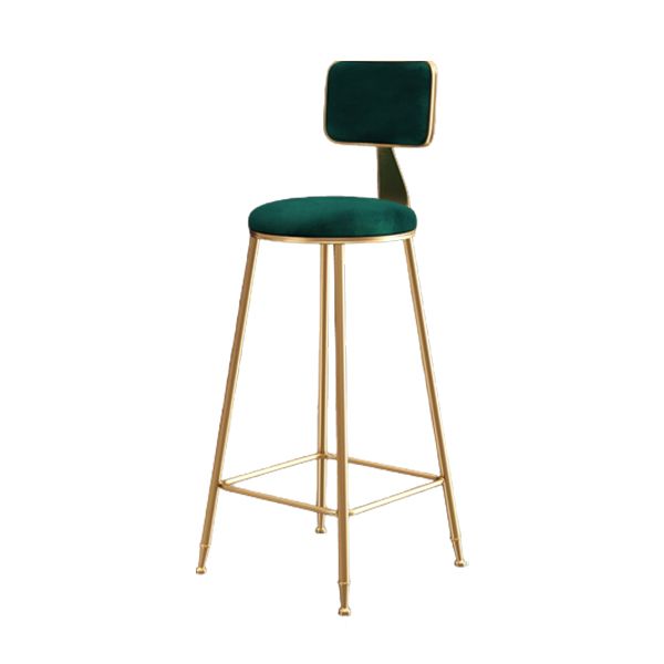 Glam Metal Barstool Round Seat Velvet Stool with Gold Legs in Matte Finish Clearhalo 'Bar Furniture' 'Bar Stools' 'bar_stools' 'furn' 'furn_bar_stools' 'Furniture' 'Kitchen & Dining Furniture' 1200x1200_911dd8d3-9f84-406a-ba9a-43f4252b282c