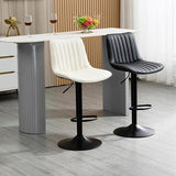 Scandinavian Metal Stool Adjustable Low Back Faux Leather Barstools in Matte Finish Clearhalo 'Bar Furniture' 'Bar Stools' 'bar_stools' 'furn' 'furn_bar_stools' 'Furniture' 'Kitchen & Dining Furniture' 1200x1200_911e2b32-42ea-4a20-8fa8-8ab30c4d5bf8