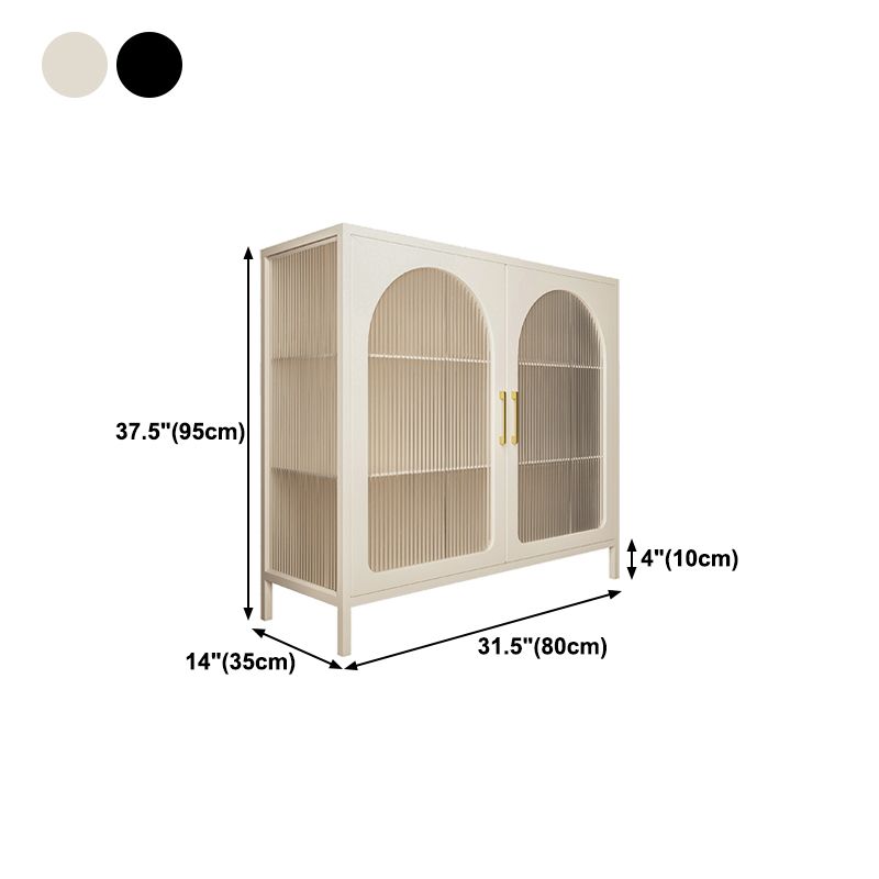 Glam Style Buffet Server Glass 2 porta da pranzo altezza da 38 pollici per soggiorno