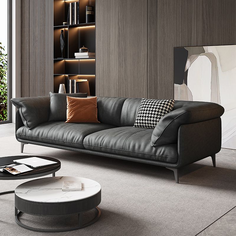 Modern 33,5 "H divano braccio top a cuscino in pelle finta per soggiorno