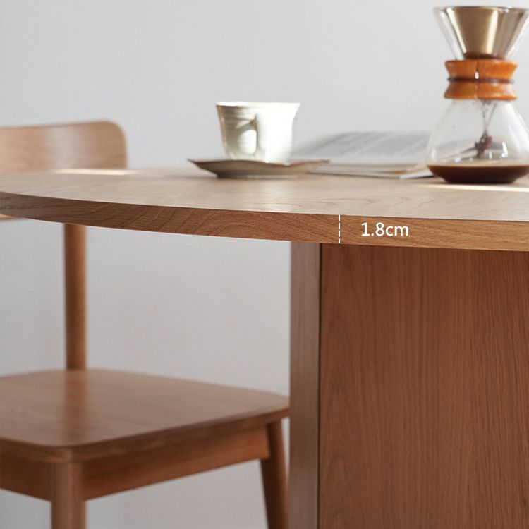 Oak Wood Round Dining Table Kitchen Table in Nature with Wooden Pedestal Clearhalo ' dining_table' 'Dining Tables & Seating' 'Dining Tables' 'furn' 'furn_dining_table' 'Furniture' 'furniture_dining_table' 'Kitchen & Dining Furniture' 'kitchen&dining_furn' 'kitchen' 'kitchen_dining_table' 1200x1200_911f7814-637b-497a-8ec9-eb7c87562330