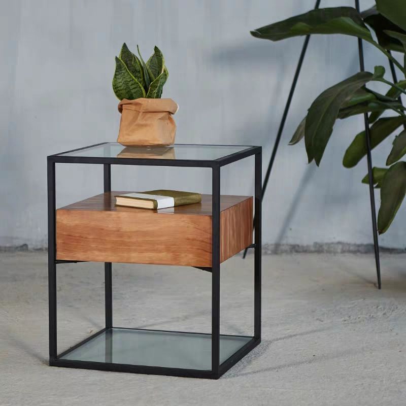 Mesa moderna de la noche de 1 cañón Gabinete para la sala de estar 17 "W x 21" H