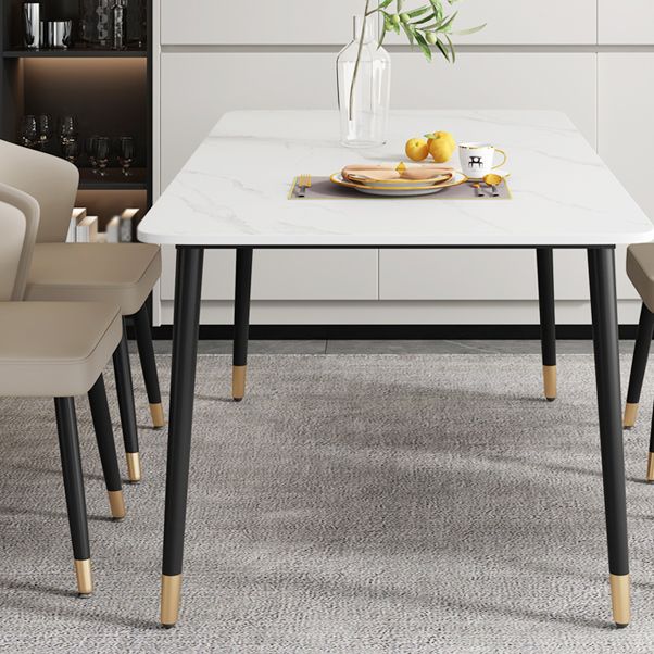 Metal Contemporary Rectangular Dining Table Sintered Stone Dining Table with 4 Legs Clearhalo ' dining_table' 'Dining Tables & Seating' 'Dining Tables' 'furn' 'furn_dining_table' 'Furniture' 'furniture_dining_table' 'Kitchen & Dining Furniture' 'kitchen&dining_furn' 'kitchen' 'kitchen_dining_table' 1200x1200_91221311-44ef-4e51-aef0-c39a867d3db5