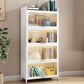 White Metal Closed Back Bookshelf Standard Contemporary Bookcase