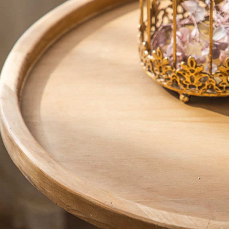 French Country Frame End Table Antique Brass Solid Wood Side Table