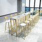 Glam Juego de mesa de bar de 1/2/5 piezas, mesa de bar rectangular con taburetes altos de metal para el hogar
