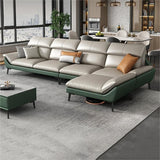 Couleur de couleur en mousse Épouillé bras étanche canapé en cuir authentique pour la maison