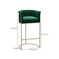 Glam Style Counter Stool Upholstered Bar Stool with Metal Base