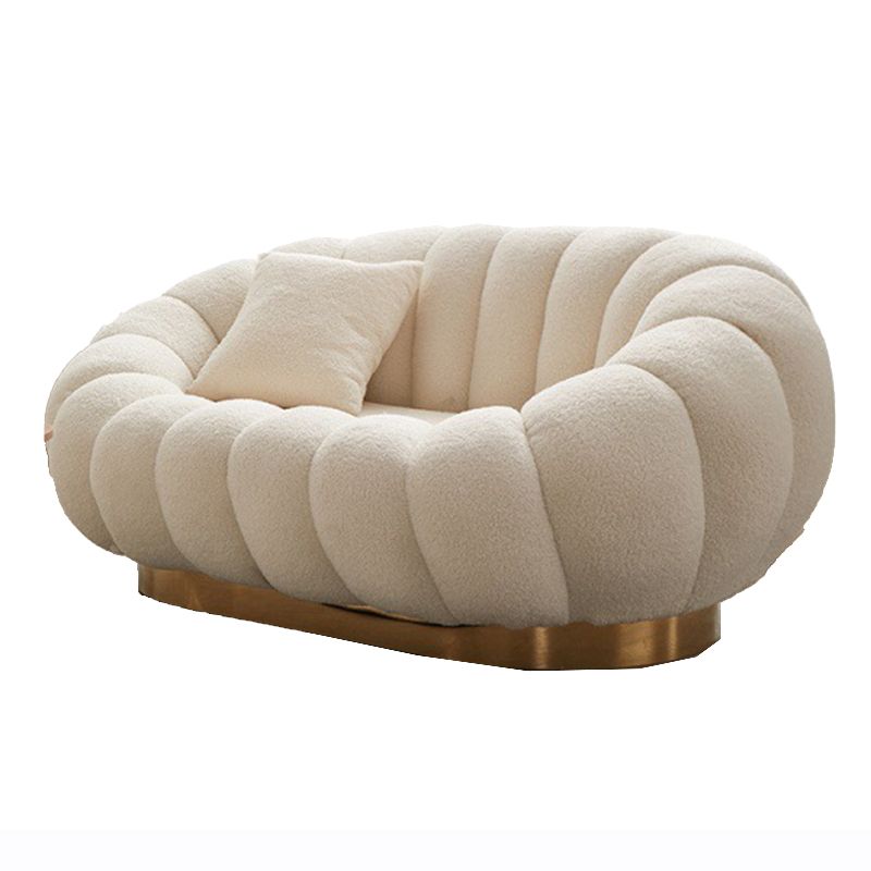 2 places 27,5 "h Microfibre / agneau en toison en toison en pente à bras pour salon