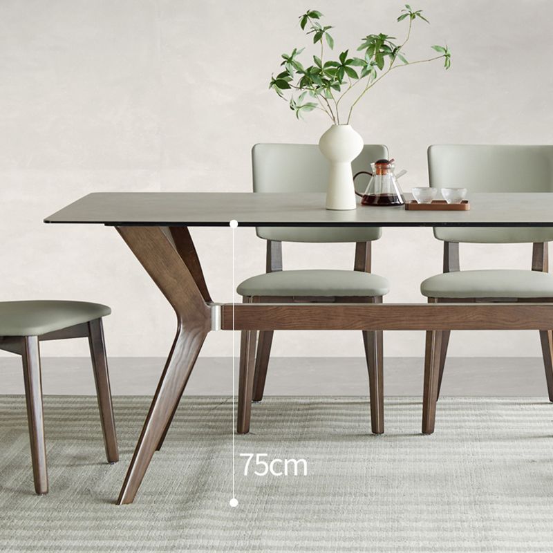 Medieval Modern Sintered Stone Top Dining Table Rectangle Kitchen Table with 4 Legs Clearhalo 'Dining Tables & Seating' 'Dining Tables' 'dining_table' 'furn' 'furn_dining_table' 'Furniture' 'furniture_dining_table' 'Kitchen & Dining Furniture' 'kitchen' 'kitchen_dining_table' 1200x1200_9129a747-2bf7-4cbf-be49-c6120a2dc03c