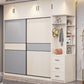 Coastal Style Wardrobe Cabinet Wooden Sliding Door Storage Cabinet