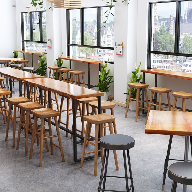 Rectangle Wood Bar Dining Table Contemporary Bar Table with Trestle Base Clearhalo 'Bar Furniture' 'Bar Tables' 'bar_tables' 'furn' 'furn_bar_tables' 'Furniture' 'furniture_bar_tables' 'Kitchen & Dining Furniture' 1200x1200_912a9137-8f4e-47a9-bccc-70c4007079d6