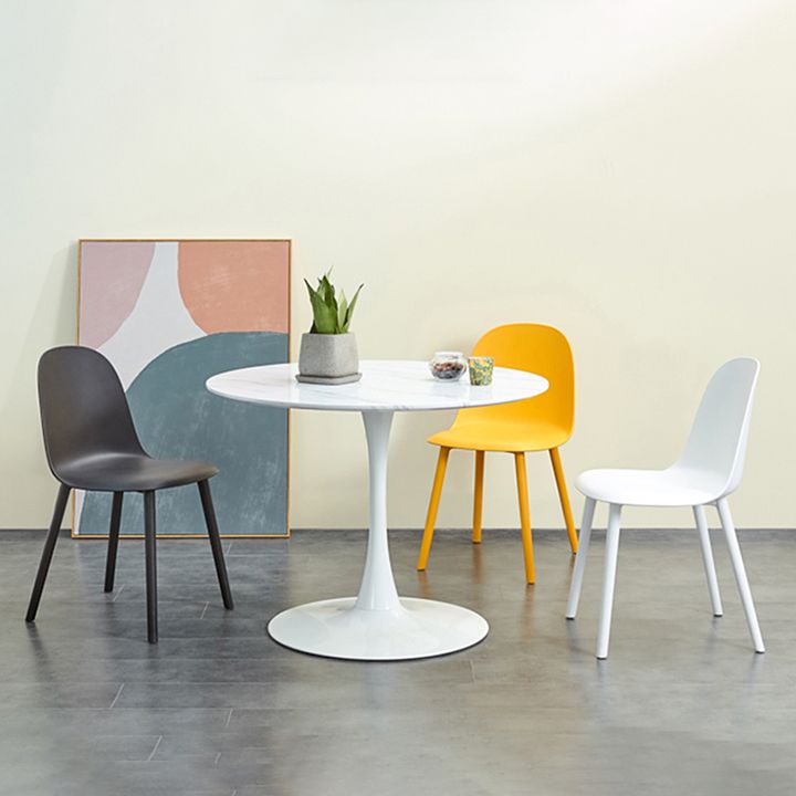 Glam Plastic Indoor-Outdoor Room Side Chairs Solid Back Chair Clearhalo ' kitchen&dining_furn' 'Dining Chairs' 'Dining Tables & Seating' 'dining_chair' 'furn' 'furn_dining_chair' 'Furniture' 'furniture_dining_chair' 'Kitchen & Dining Furniture' 'kitchen' 1200x1200_912b1a32-b990-4490-aeaa-0676ab00ab83