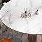 Modern Pedestal Casual Dining Table Round Dining Table with Stainless Steel Base