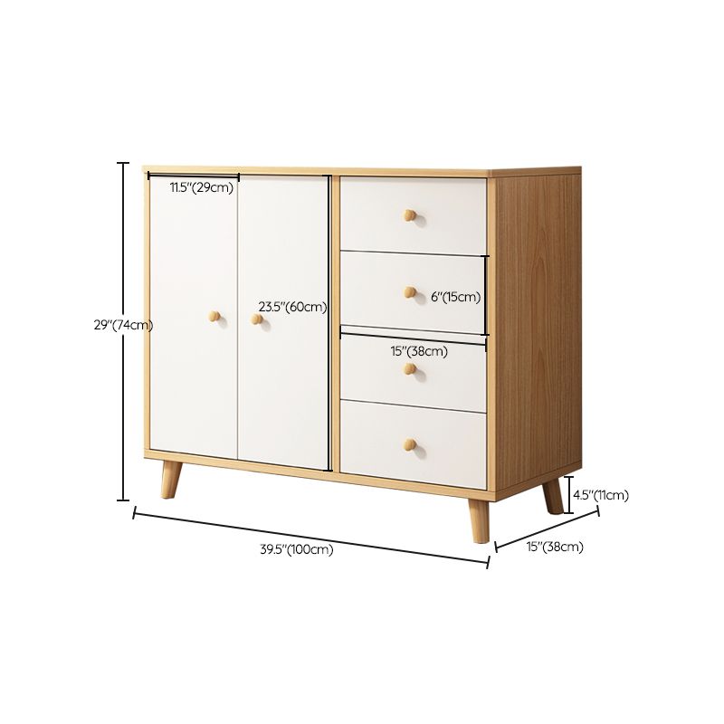 Modern Rectangle Storage Cabinet with Drawer Wooden Accent Cabinet