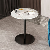 Table d'appoint en ardoise ronde moderne de 21,6 "de haut