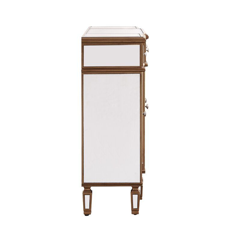 Acabado espejo aparador de madera de imitación glamour buffet de comedor con gabinetes y cajones